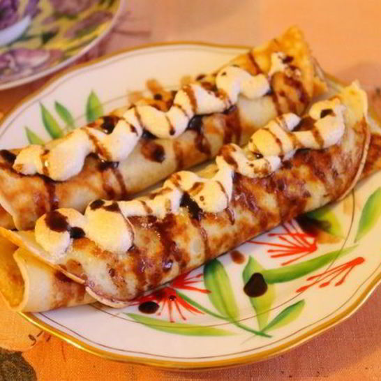 Рецепт французских блинчиков с яблоками и безе