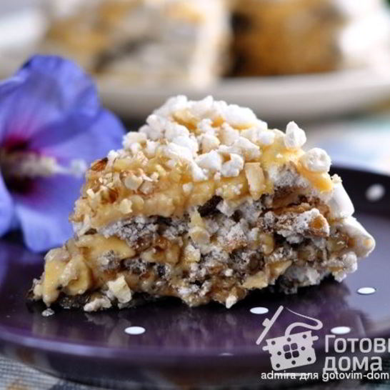 Рецепт орехового торта-безе с заварным кремом