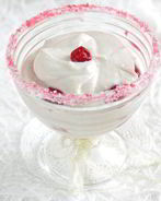 Десерт Вишня с банановым кремом