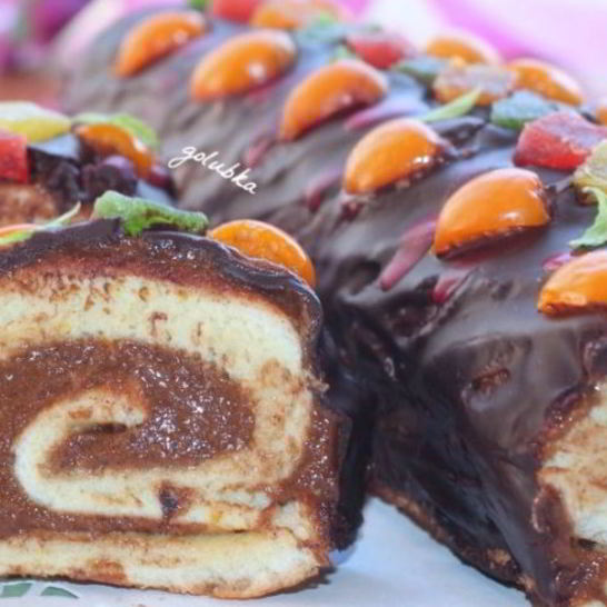 Рецепт имбирного рулета с кремом и цукатами