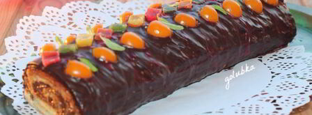 имбирный рулет с кремом и цукатами. Шаг 13