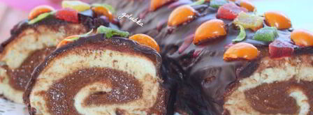 имбирный рулет с кремом и цукатами. Шаг 14