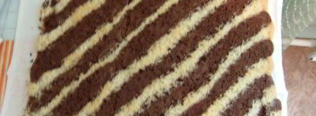 полосатый рулад с шоколадным кремом. Шаг 5