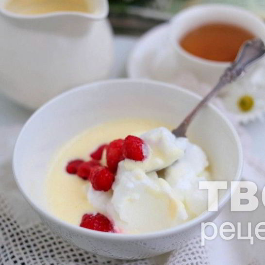 Рецепт снежков с малиной и кремом