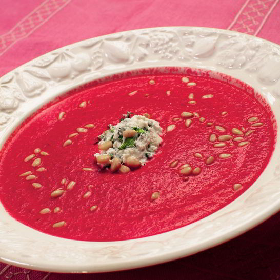 Рецепт свекольного крема с козьим сыром