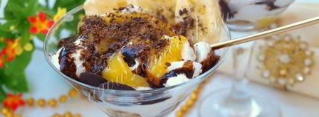 мороженое с лимонным курдом, шоколадом и бананом. Шаг 7