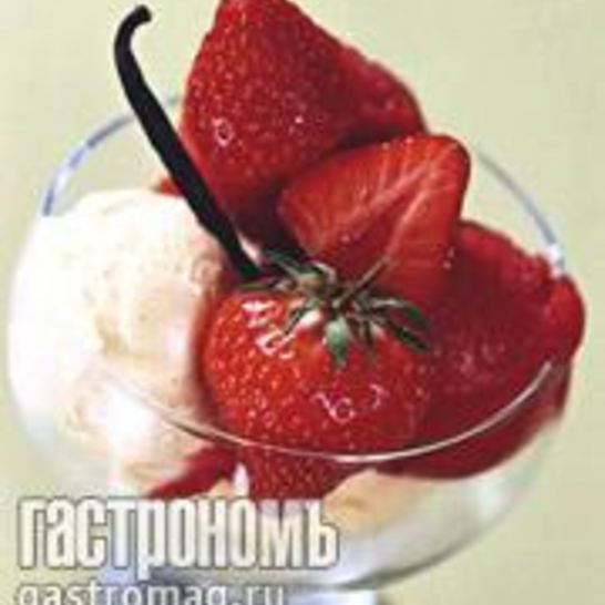 Рецепт ванильного мороженого с клубничным шербетом