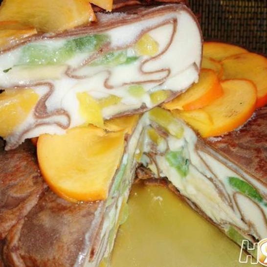 Рецепт блинного торта-мусса тропик