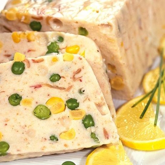 Рецепт мусса из окуня с кукурузой и зеленым горошком