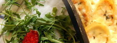 паста ракушки с муссом из семги, маскарпоне, руколы и красной икрой. Шаг 8