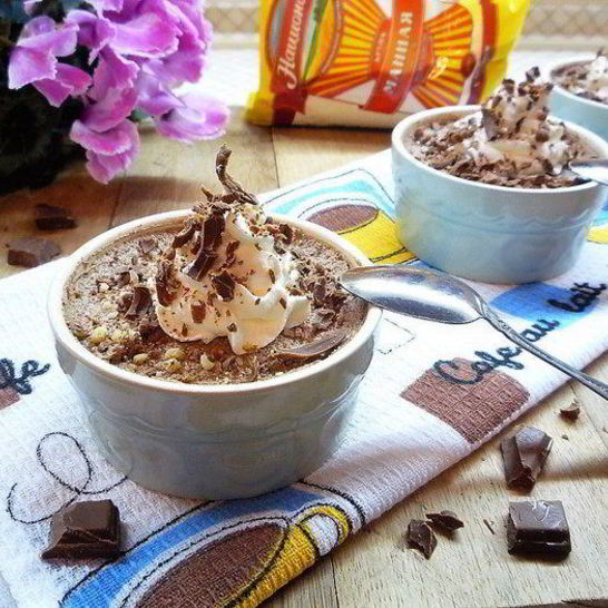 Рецепт шоколадна-сливочного мусс на манной крупе