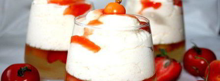 винное желе с нежным рисовым муссом и томатно-ягодным соусом. Шаг 7