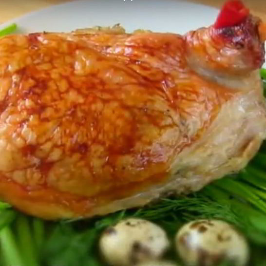 Рецепт пасхальной курочки из окорочков с яблочками