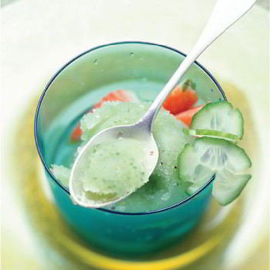 Рецепт огуречного щербета с фруктовым салатом