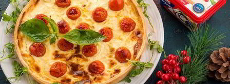 киш с сырным суфле и помидорами черри. Шаг 11