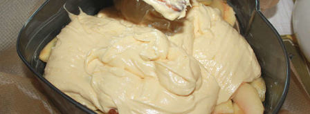 яблочный пудинг с изюмом. Шаг 7