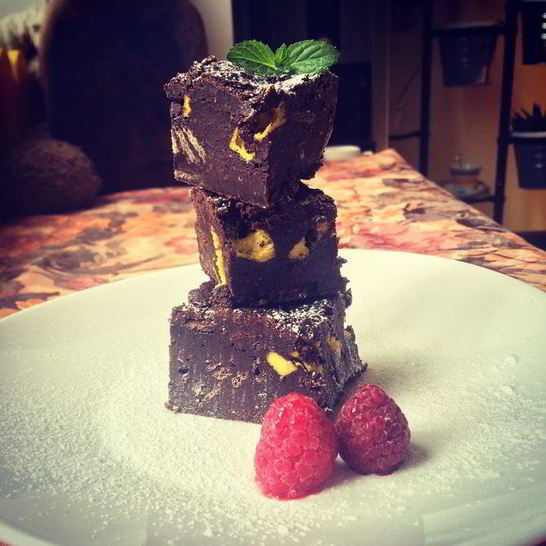 Рецепт брауни с вафлями и мятным зефиром