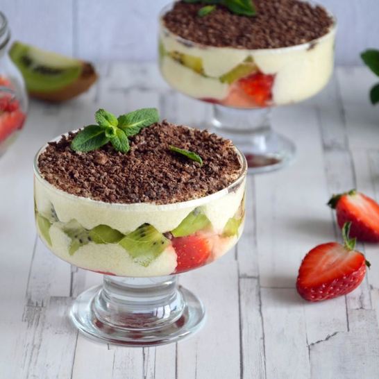 Рецепт фруктов в зефирном креме