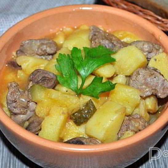 Рецепт азу из куриных потрошков