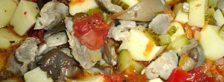 азу из куриных желудков и вешенок. Шаг 7