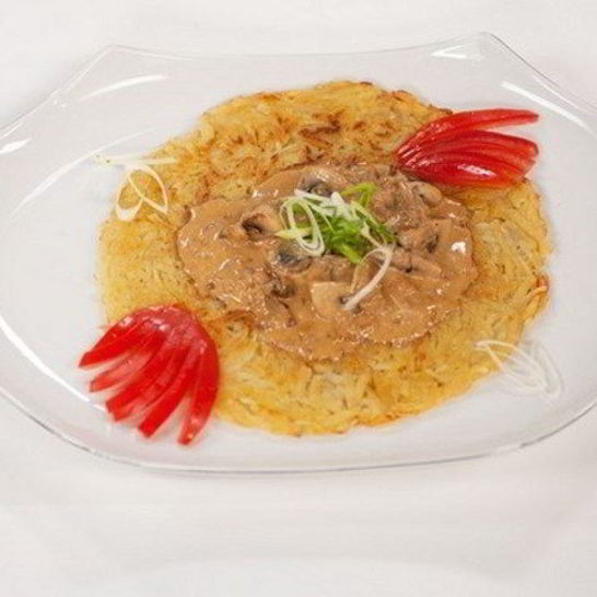 Рецепт драника с грибным соусом