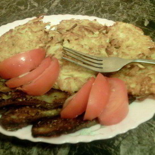 Рецепт картофельных драников с баклажанами