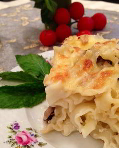 Фестонате с фрикадельками в сливках и под сыром