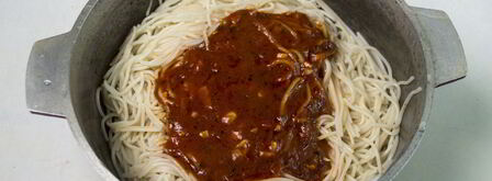 спагетти с фрикадельками в соусе. Шаг 7