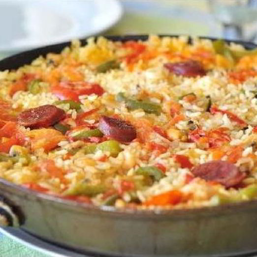 Ароматный рис с овощами по-испански