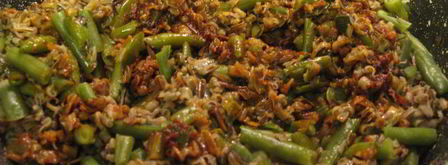 дикий рис со стручковой фасолью и луком-пореем. Шаг 8