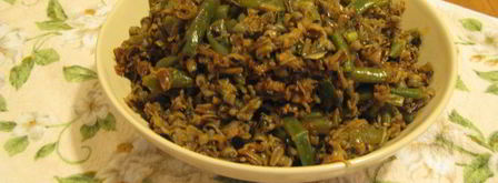 дикий рис со стручковой фасолью и луком-пореем. Шаг 9