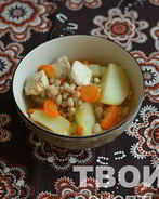 Картофель с фасолью и куриной грудкой