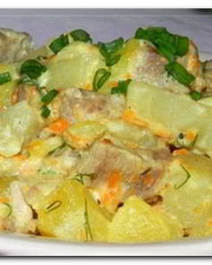 Картофель с говядиной в мультиварке