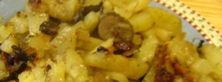 картофель с лесными грибами и луком. Шаг 6