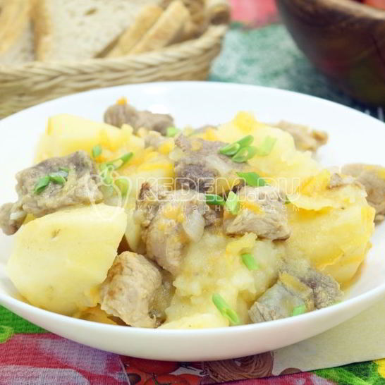 Рецепт картофеля с мясом в мультиварке