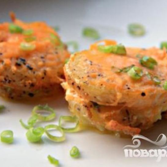 Рецепт картофеля с сыром и зеленым луком