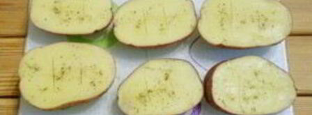 картошка с салом и чесноком в духовке. Шаг 6