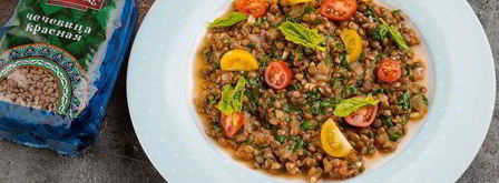 красная чечевица с томатами и шпинатом. Шаг 8