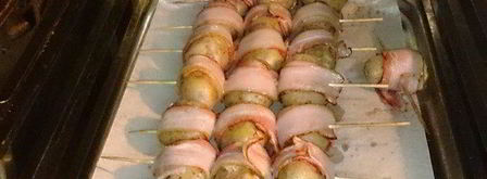 печеный картофель с беконом, зеленым луком и чесноком. Шаг 6