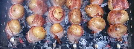 печеный картофель с беконом, зеленым луком и чесноком. Шаг 7