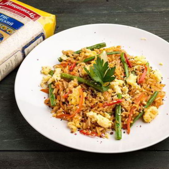 Рецепт пикантного риса в воке