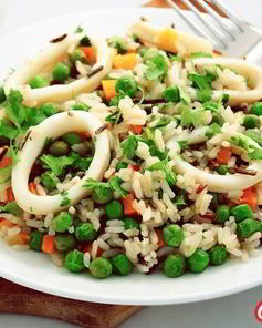 Рис с кальмарами