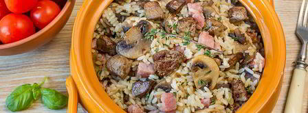 рис с куриной печенью и грибами. Шаг 18