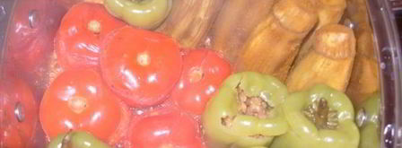 долма из баклажан, помидоров и перца. Шаг 10