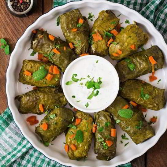 Рецепт долмы с мясом в виноградных листьях