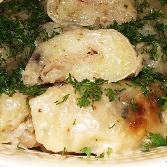 Рецепт голубцов с картофелем и грибами