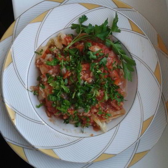 Рецепт ленивых голубцов с вешенками