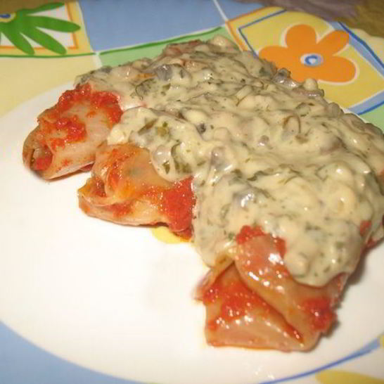 Рецепт постных голубцов с грибным соусом