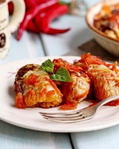 Постные голубцы с рисом и грибами