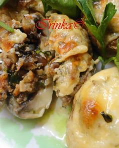 Фаршированные шампиньоны запеченные с сыром в духовке